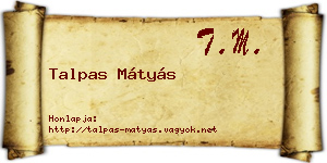 Talpas Mátyás névjegykártya