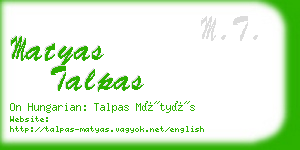 matyas talpas business card